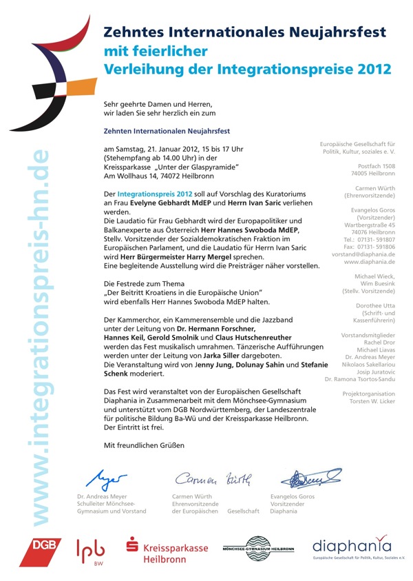 Diaphania, Neujahr 2012