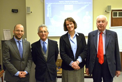 Photo from left to right: Achilleas HadjiKyriakou, Anastasios Leventis, Dr Anja Ulbridge, and Gerald Cadogan